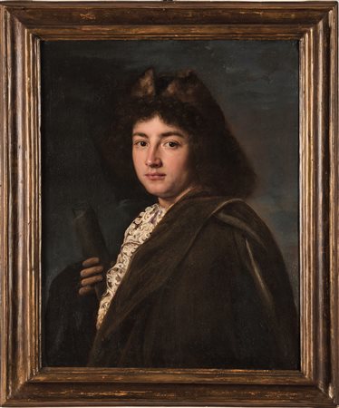 Jacob Ferdinand Voet 1639 Anversa-1700 ca. Parigi, Ritratto di giovane con cappello di pelliccia