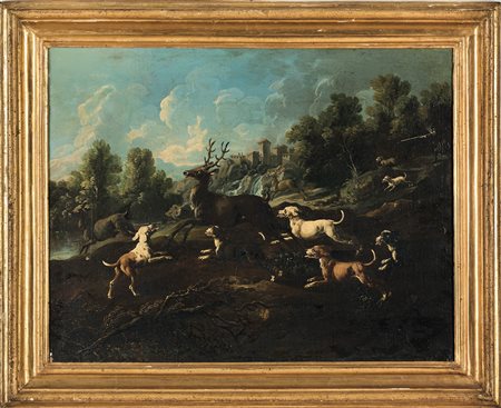 Philipp Peter Roos 1655 Francoforte sul Meno-1706 Tivoli, detto Rosa da Tivoli, Scene di caccia