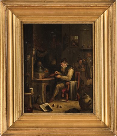 David Teniers 1610 Anversa-1690 Bruxelles, nei modi di, Lo studio dell’Alchimista