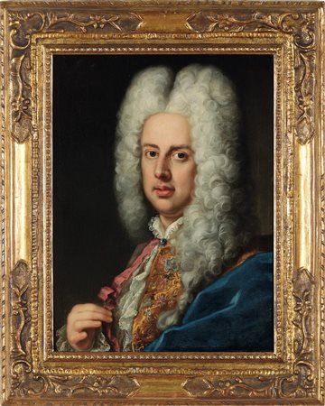 Niccolò Cassana 1659 Venezia-1714 Londra, Ritratto di gentiluomo con nastro rosa