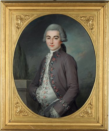 Scuola danese del XVIII secolo, Ritratto di gentiluomo con giubba ricamata