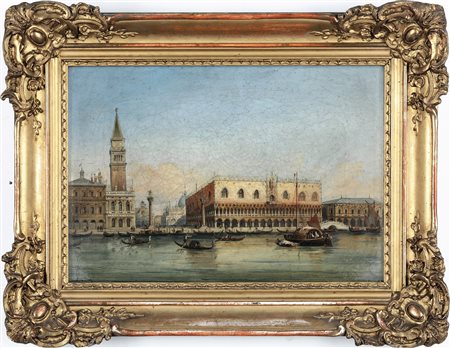 Carlo Grubacs 1801 Venezia-1878 Venezia, attribuito a, Veduta di Palazzo Ducale a Venezia