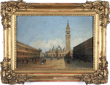 Carlo Grubacs 1801 Venezia-1878 Venezia, attribuito a, Veduta di Piazza San Marco a Venezia
