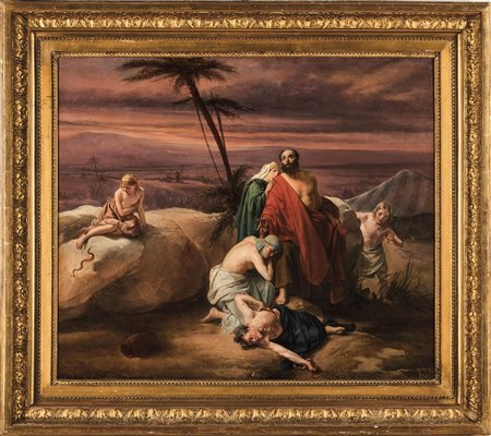 Francesco Hayez 1791 Venezia-1882 Milano, cerchia di, Dio manda i serpenti a punire il popolo di Israele