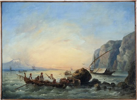 Carlo Grubacs 1801 Venezia-1878 Venezia, attribuito a, Veduta di Napoli