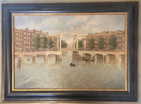 Dutch School (early 20th century), "Magere brug (bridge) in Amsterdam"