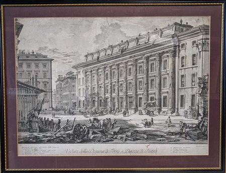 Piranesi, Giovanni (1720-1778), " Veduta della Dogana di Terra a Piazza di Pietra"