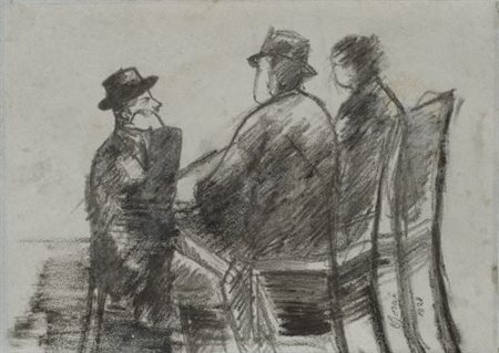 Ottone Rosai “Tre uomini al tavolo” 1928