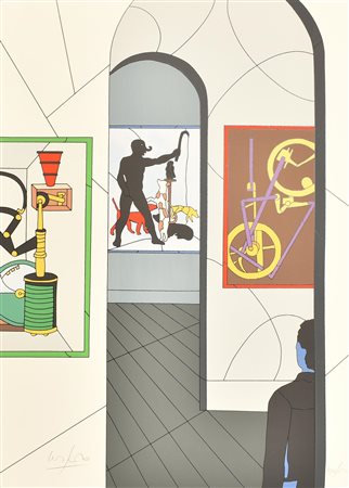 Ugo Nespolo SENZA TITOLO serigrafia su carta, cm 68,5x49; es. 140/150 firma e...