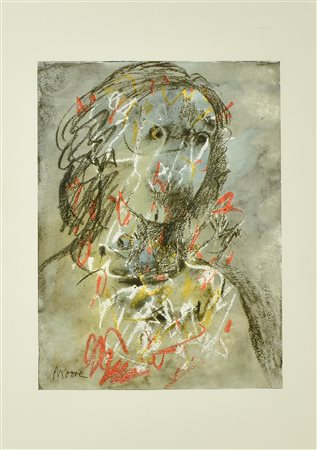 Henry Moore HEAD OF ALICE fotolitografia su carta Fabriano, cm 48x33 ca.; es....