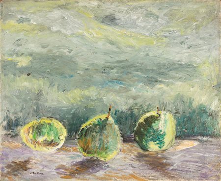 Angelo Del Bon (Milano 1898-Desio 1952)  - Natura morta con mele e pere , 1948 around