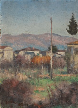Ardengo Soffici (Rignano sull'Arno 1879-Vittoria Apuana 1964)  - Paesaggio, 1943