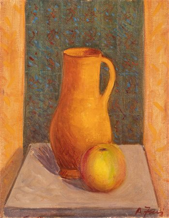 Achille Funi (Ferrara 1890-Appiano Gentile 1972)  - Natura morta con vaso, 1970 ca.