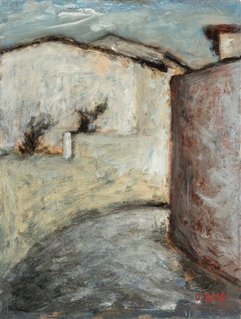 Ottone Rosai (Firenze 1895-Ivrea 1957)  - Strada, muri e case, 1956
