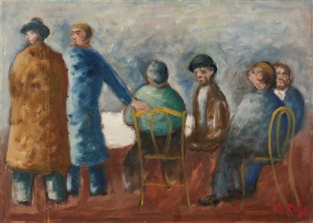 Ottone Rosai (Firenze 1895-Ivrea 1957)  - Interno di osteria, 1956 ca.