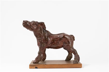 Antonio Ligabue (Zurigo 1899-Gualtieri 1965)  - Cavallo in amore, 1948-50