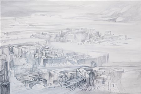 Fabrizio Clerici (Milano 1913-Roma 1993)  - Senza titolo (Tromba d'aria)