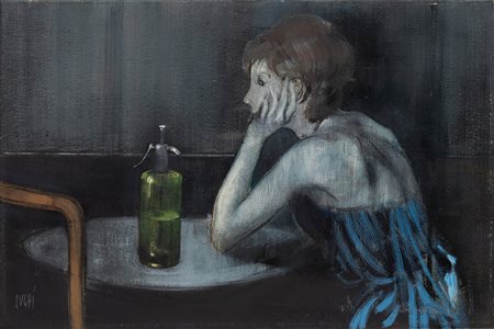 Alberto Sughi (Cesena 1928-Bologna 2012)  - Ragazza con sifone, 60s