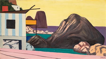 Pompeo Borra (Milano, 1898-1973)  - Spiaggia (Capri), 1956