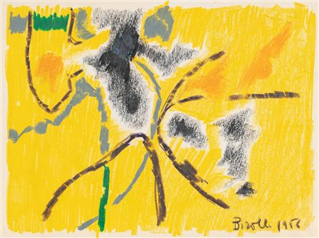 Renato Birolli (Verona 1905-Milano 1959)  - Senza titolo (Piccolo incendio), 1956