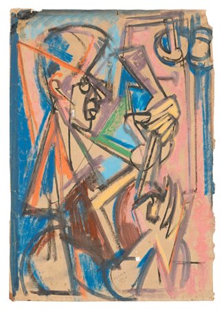 Emilio Vedova (Venezia 1919-2006)  - Senza titolo (il chitarrista), 1946