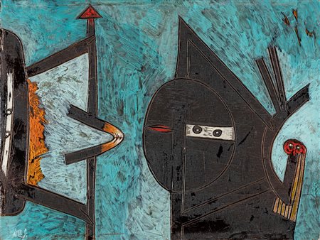 Gianni Dova (Roma 1925-Pisa 1991)  - Uccelli, 60s