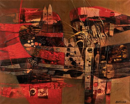 Giuseppe De Gregorio (Spoleto 1920-2007)  - Vecchio timone rosso