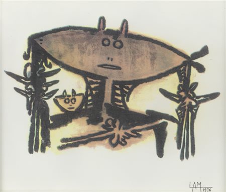 Wifredo Lam (Sagua la Grande 1902-Parigi 1982)  - Senza titolo, 1976
