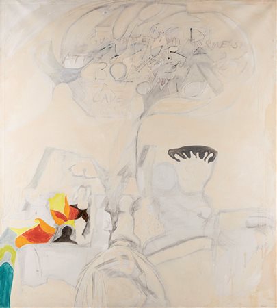 Gastone Novelli (Vienna 1925-Milano 1968)  - Attenti al sergente Bond, 1965