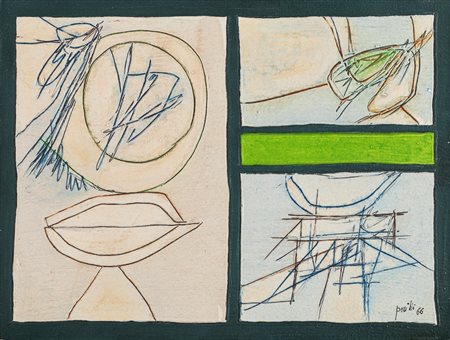 Achille Perilli (Roma 1927-2021)  - Gli ambigui rapporti, 1966