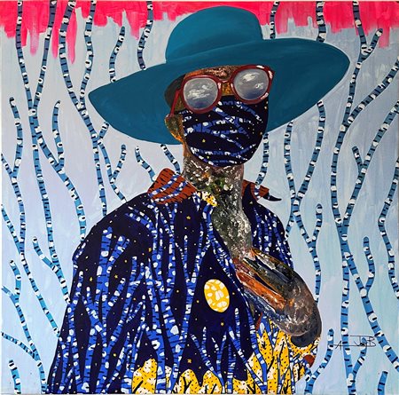 Bernard Ajarb (Cameroon 1988)  - Women with blue, 2021