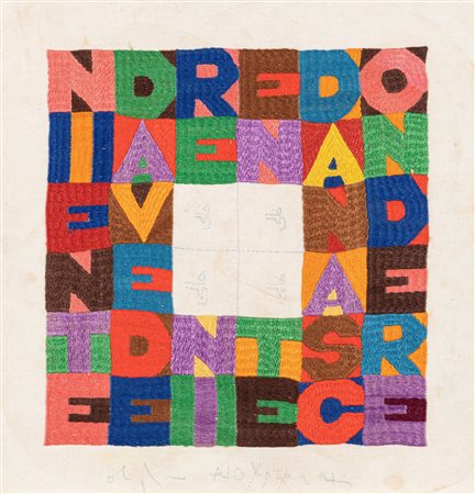 Alighiero Boetti (Torino 1940-Roma 1994)  - Niente da vedere niente da nascondere, 1988