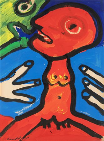 Bengt Lindstrom (Stoccolma  1925-Njurunda  2008)  - La femme rouge, 70s