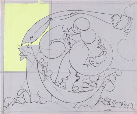 Renato Volpini (Napoli 1934-Milano 2017)  - Immagine surreale, 1965