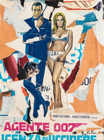 Mimmo Rotella (Catanzaro 1918-Milano 2006)  - Senza titolo (Agente 007)