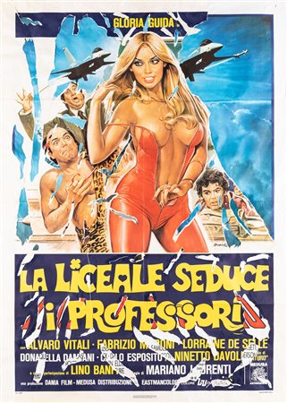 Mimmo Rotella (Catanzaro 1918-Milano 2006)  - Senza titolo (La liceale seduce il professore)