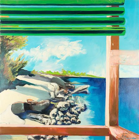 Liberio Reggiani (Nizza 1931)  - Spiaggia vista dalla palazzina, 1972