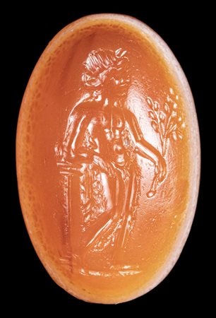 A FINE ROMAN AGATE INTAGLIO. APOLLO. 