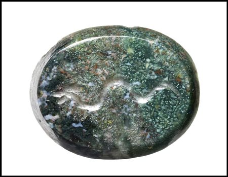 A ROMAN BLOODSTONE INTAGLIO. SNAKE. 