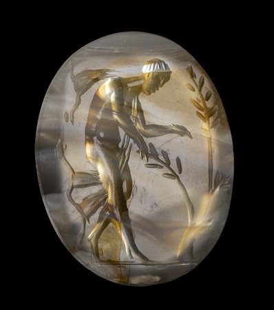 A LATE RENAISSANCE AGATE INTAGLIO. ALLEGORICAL FIGURE. 
