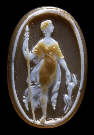 A RARE RENAISSANCE AGATE CAMEO. DANCING MAENAD WITH A PREY. 