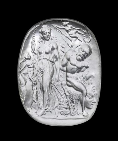 A GRAND TOUR GLASS CAST IMPRESSION. MYTHOLOGICAL SCENE. 