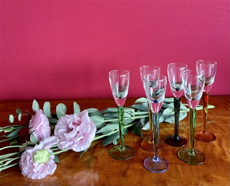 Sei bicchierini da limoncello in vetro