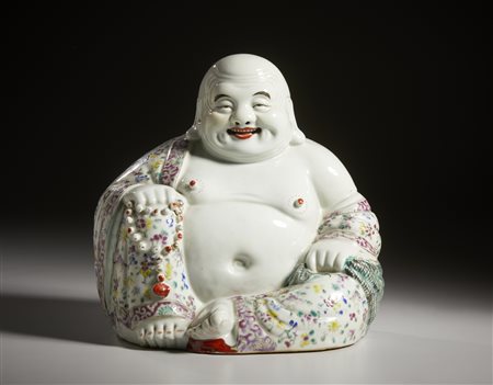  Arte Cinese - Budai in porcellana smaltata 
Cina, periodo Repubblica, inizio XX secolo .