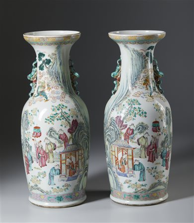  Arte Cinese - Coppia di grandi vasi famiglia rosa
Cina, Qing, XIX secolo
.