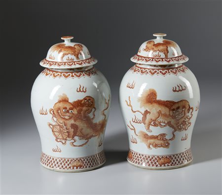  Arte Cinese - Coppia di giare con coperchio
Cina, Qing, XIX secolo
.