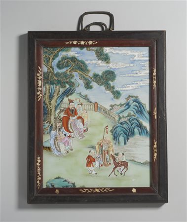  Arte Cinese - Placca in porcellana con Shoulao
Cina, Qing, XIX secolo
.
