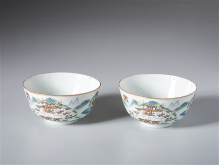  Arte Cinese - Coppia di tazzine. 
Cina, Qing, XIX secolo
.