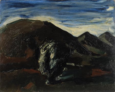 Mario Sironi, Paesaggio con montagne e albero (L'albero nella valle), 1928 circa