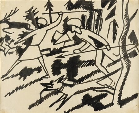 August Macke, Hirschjagd (Caccia al cervo), 1911